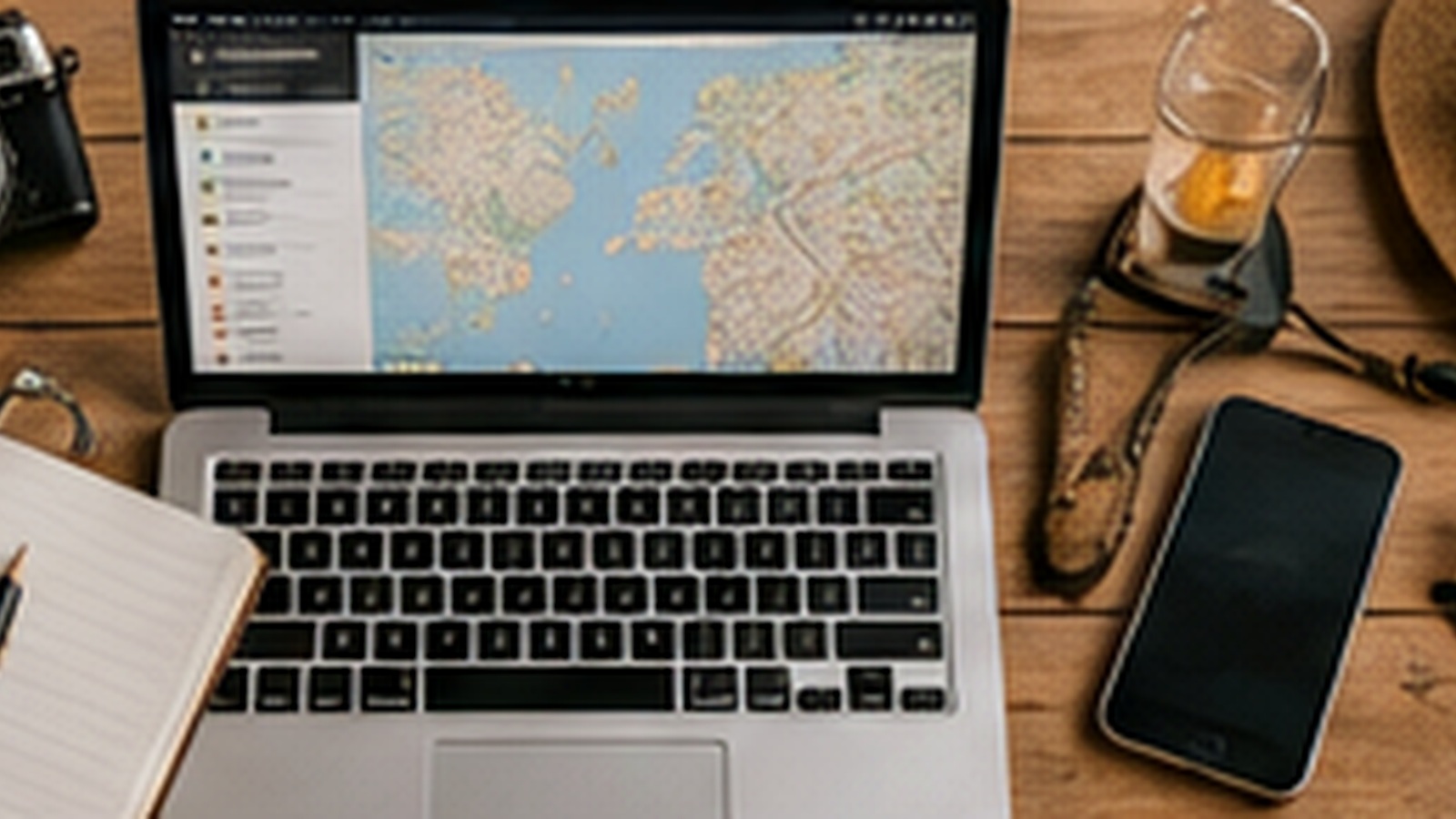 Premium travel planning workspace